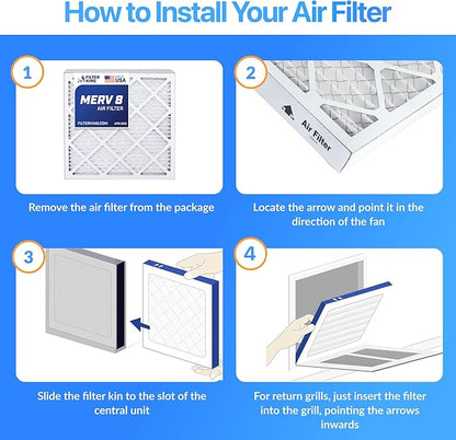 Filter King 4x66x1 Air Filter | 4-PACK | MERV 8 HVAC Pleated A/C Furnace