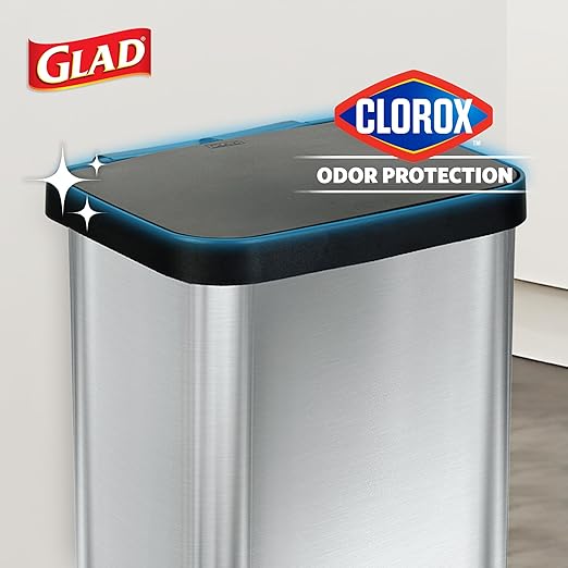 Glad GLD-74506 Stainless Steel Step Trash Can