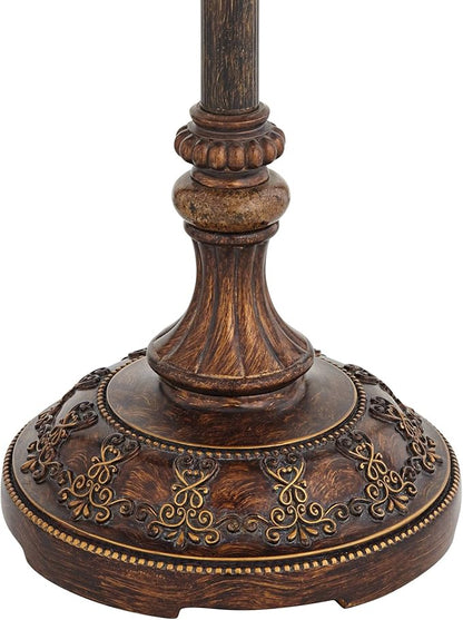 Barnes and Ivy Traditional Italian Standing Floor Lamp Candelabra Style 4-Light 64.5" Tall Bronze Brown Gold Bell Shade with Trim Decor for Living Room Reading House Bedroom Family Home