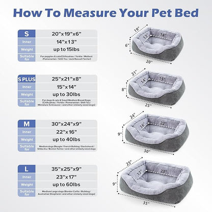 Small Dog Bed for Small Dogs, Cat Beds for Indoor Cats Washable, Orthopedic Dog Bed, Warming Soft Calming Sleeping Puppy Bed Durable Pet Bed with Anti-Slip Bottom S(20"x19"x6")