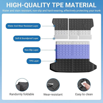 Xipoo Cargo Liner Compatible with 2022-2026 Tucson Cargo Liner Backrest Mat TPE Back Seat Protector Replacement for 2022 2023 2024 2025 2026 Tucson Accessories (Rear Trunk Mat+Rear Backrest Mat)