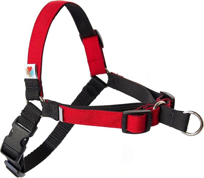 No Pull Dog Harness | Comfortable Training Harnesses | Effective No Pull Harness Design | Ideal for Large Sized Dog | 4-Point Adjustable(L - 26~32 inch Girth, Red)