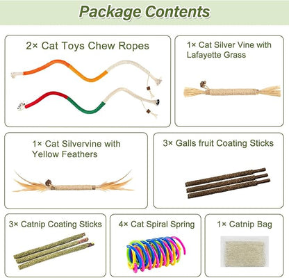Silvervine Sticks for Cats Cat Chew Toy, Cat Teething Toys for Dental Cleaning Teeth, Cats Chew Stick for Kitten Teething, Kitten Chew Toys (15PCS)