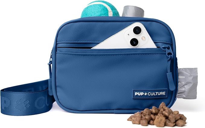 Pup Culture Dog Treat Pouch with Poop Bag Dispenser and Removable Treat Pouch | Cross Body Dog Walking Bag | The Perfect Puppy Training Tool and Even Better Gift