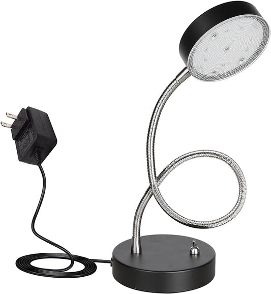 19.25" Flexible Gooseneck LED Desk Lamp, Plun-in Table Light with Stable Base, 4.5W 260LM 4000K, 65” Cord Small Desk Light for Home Office, Study, ETL Listed