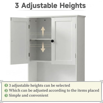 Bathroom Wall Cabinet, Over Toilet Storage Hanging Cabinet Adjustable Shelves