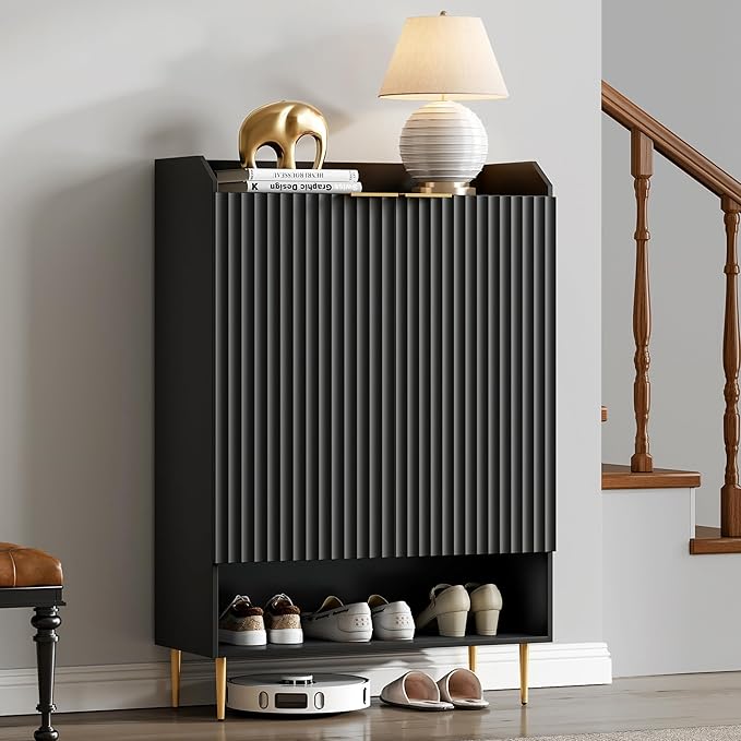 SICOTAS Shoe Cabinet with Fluted Doors