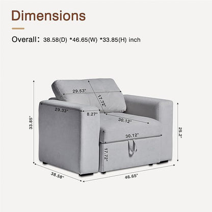 ORRD Single Seat Module for Modular Sectional Sofa Couch, Modular Sofa Middle Module with Storage Accent Armless Chair for Modular Sectional Sofa Couch