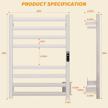 Towel Warmer Brushed Heated Towel Rack