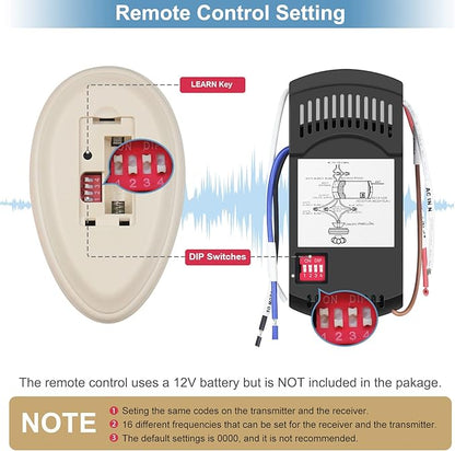 Universal Ceiling Fan Remote Control Kit Dimmable, Replacement