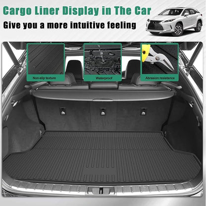 Floor Mats & Trunk Liner for Lexus RX RX350/RX450h 2016-2022 (Not for RXL) - Custom Fit TPE All Weather Car Accessories