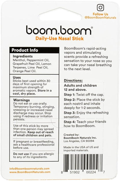 BoomBoom Nasal Stick | Vapor Flow Technology | Cool Refreshing Sensation |