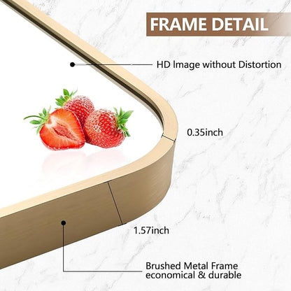 Gold Mirror, 48x30 Inch Framed Rectangle Mirror