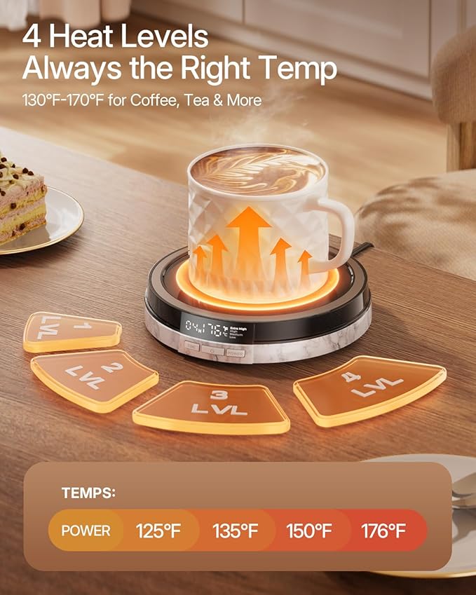 Coffee Mug Warmer for Desk, 50W Fast Heating Cup Warmer