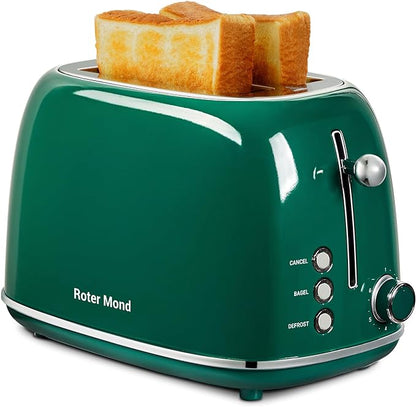 Roter Mond 2 Slice Toaster Retro Stainless Steel
