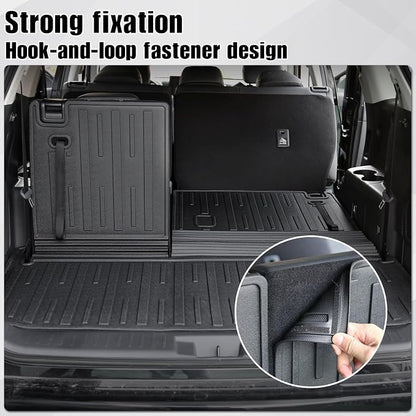 Cargo Mat with Backrest Mat for 2020-2024 2025 2026 Toyota Highlander Car Mat Accessories(Both Hybrid and Gas), TPE All Weather Cargo Liner with SeatBack Cover(Highlander-2 in 1 Trunk Mat)