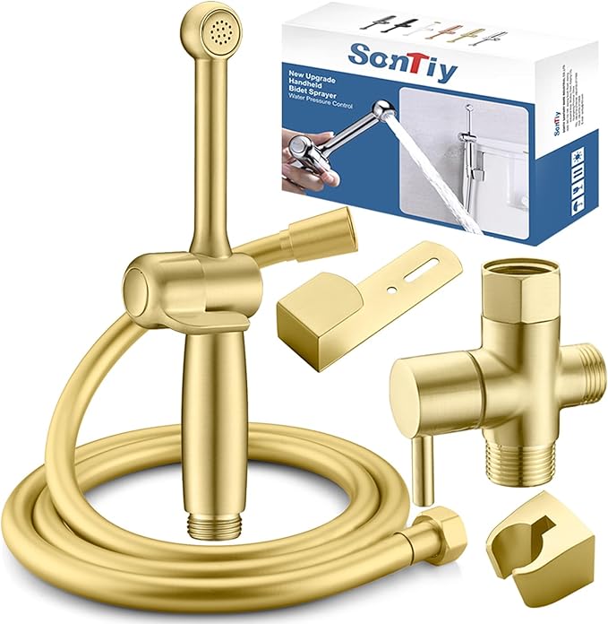 SonTiy Handheld Bidet Toilet Sprayer, Brass Cloth Diaper Sprayer Hand Held