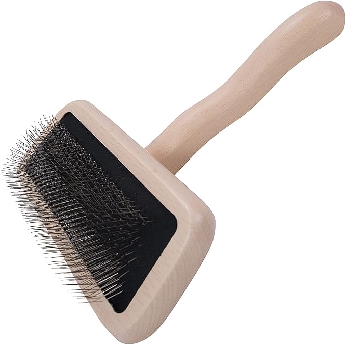 Chris Christensen Slicker Brush for Dogs, Groom Like a Professional, Ideal For All Coat Types, Remove Shedding Coat, Tangles and Dead Undercoat, 17 mm Stainless Steel Pins, Medium