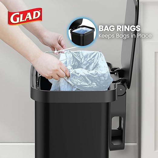 Glad Stainless Steel Step Trash Can, Series 2