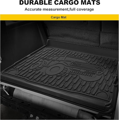 TTX LIGHTING Bronco 4-Door Cargo Liner - Custom Fit Trunk Mats for Ford Bronco 2021-2026 4 Door Cargo Mat All Weather Cargo Tray Black