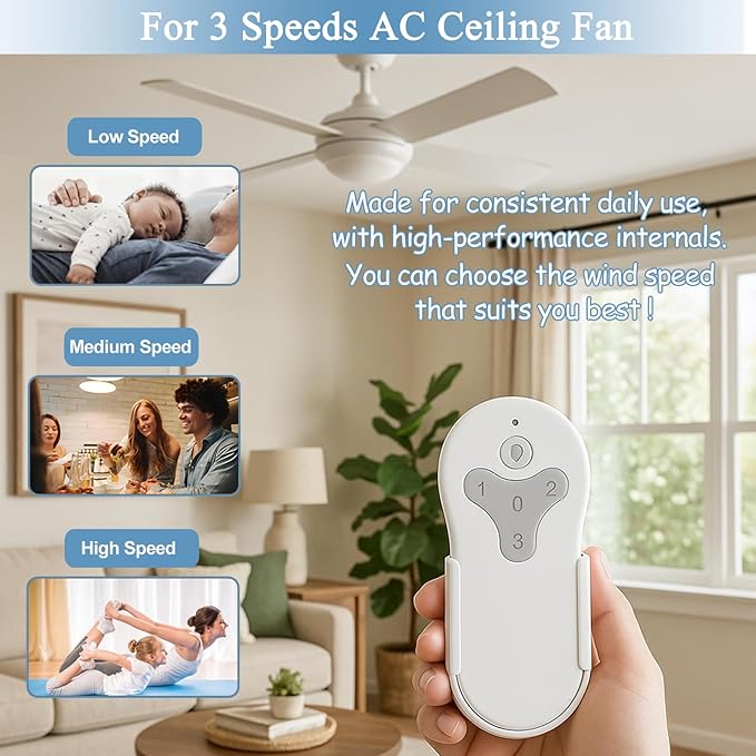 Ceiling Fan Remote Control Kit for Harbor Breeze KUJCE10311 KUJCE10712 TR214B