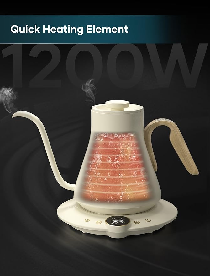 Electric Kettles, INTASTING Gooseneck Electric Kettle, ±1℉ Temperature Control