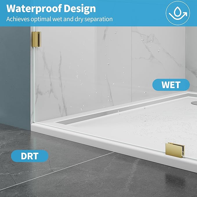 Shower Glass Panel, Frameless Walk in Shower Door