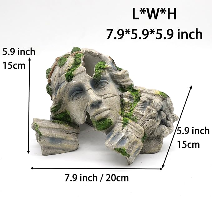 relaqcc Reptile Cave Hideout Tank Accessories Decorations, Aquarium Hideaway Cave Fish Tank Decorations for Amphibians, Betta Fish, Shrimp, Lizards, Leopard Gecko