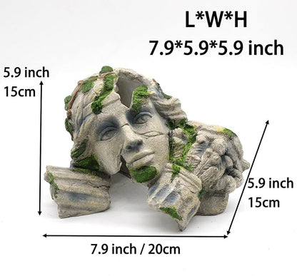 relaqcc Reptile Cave Hideout Tank Accessories Decorations, Aquarium Hideaway Cave Fish Tank Decorations for Amphibians, Betta Fish, Shrimp, Lizards, Leopard Gecko