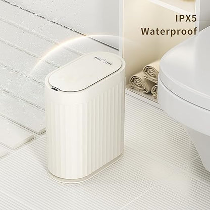 MRBIN Small Trash Can for Bathroom, Automatic Touch Less Garbage Bin