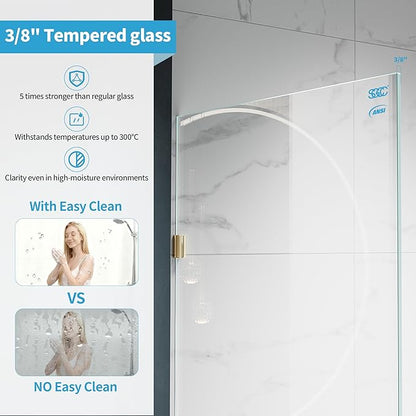 Shower Glass Panel, 28.5" W x 78.75" H Fixed Shower Screen Panel