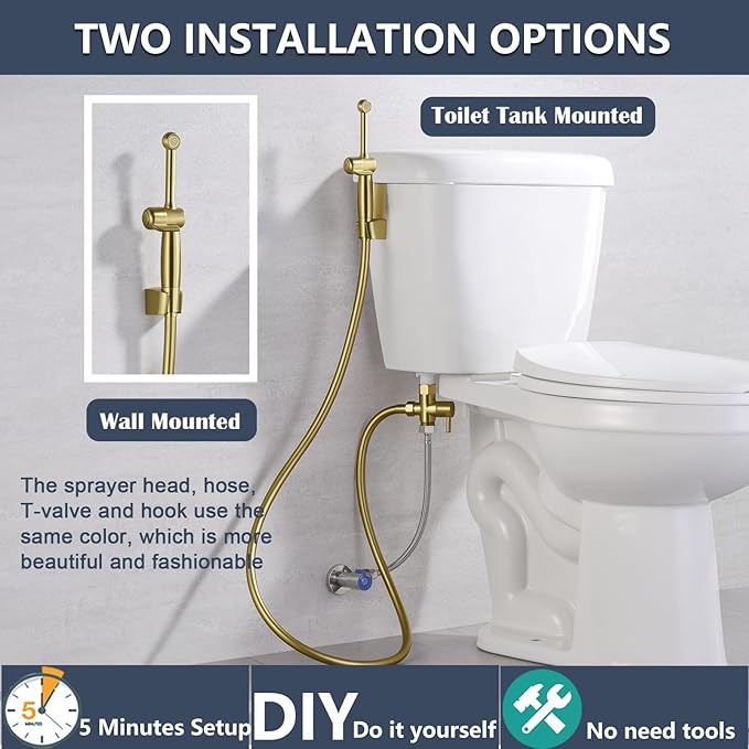 SonTiy Handheld Bidet Toilet Sprayer, Brass Cloth Diaper Sprayer Hand Held