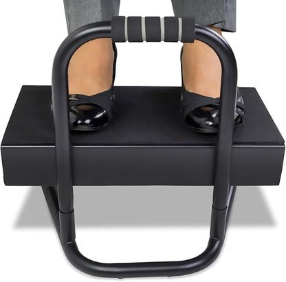 Mount-It! Height Adjustable Foot Rest for Standing and Sitting, Freestanding Under The Desk Footrest with Handle and Six Height Settings, Anti-Slip Padded Surface,Black