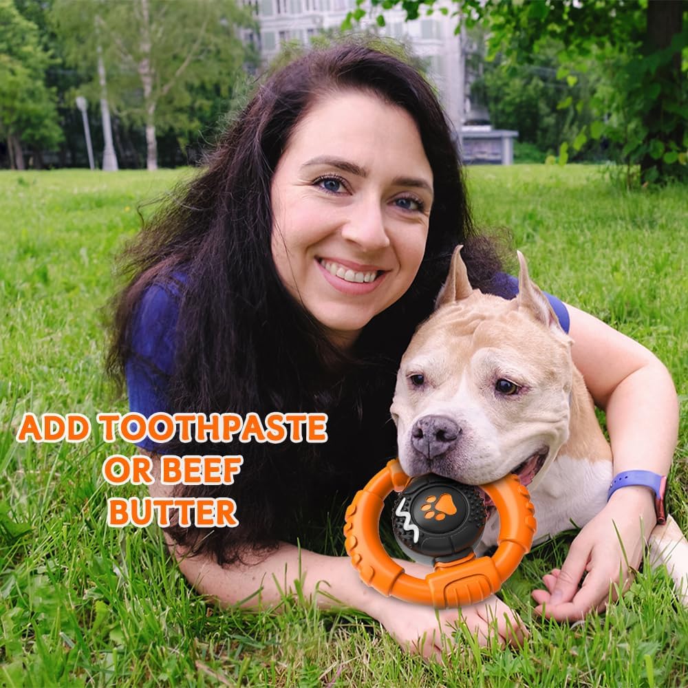 Dog Toys for Aggressive Chewers Large Medium Small Breed Indestructible Durable Tough Squeaky Dog Chew Toys to Keep Them Busy Nylon Rubber Interactive Dog Toys