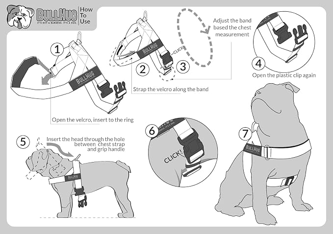 Adjustable Dog Harness– No Pull, No Choke – for English Bulldogs, French Bulldogs, Pugs & Broad-Chested Breeds – Easy, Safe Walks (Pizza, Large)