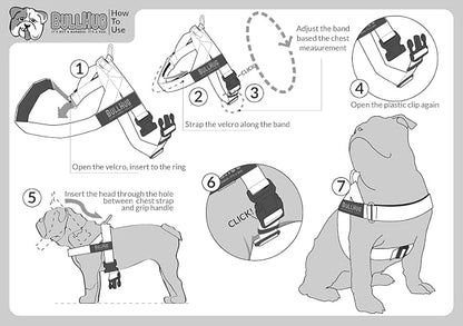 Adjustable Dog Harness– No Pull, No Choke – for English Bulldogs, French Bulldogs, Pugs & Broad-Chested Breeds – Easy, Safe Walks (Pizza, Large)