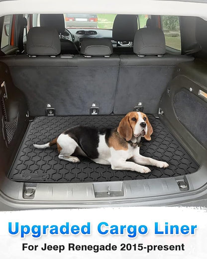 Cartist Cargo Liner Compatible with 2015-2024 Jeep Renegade Trunk Mat Car Rear Boot Liner Black