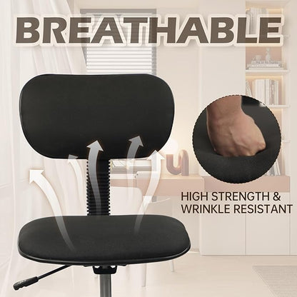 Low Wide Rolling Swivel Stool with Backrest, Adjustable Height Salon Chair Stools with Footrest for Spa Tattoo Office Desk Massage Task Lash Barber Facial, Black 4PK