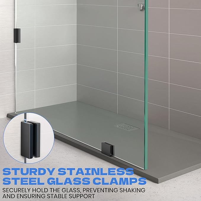 35" W x 78.75" H Shower Screen, Fixed Frameless Shower Glass Panel
