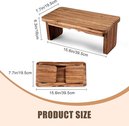 Folding Yoga Meditation Bench - Yoga Kneeling Bench for Adult, Wooden Zen Meditation Stool Kneeling Bench for Yoga Practice (Dark Brown)