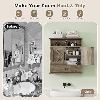 Bathroom Wall Cabinet, Wall Mounted Medicine Cabinet