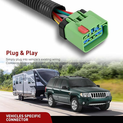 Nilight 4 Pin Trailer Wiring Harness Kit 55369 Simple Fit Tow Hitch | Vehicle Standard 4 Way Connector Custom for 1999 2000 2001 2002-2004 Jeep Cherokee Including Laredo and with Skid Shield