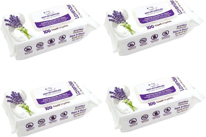 Best Pet Supplies Pet Grooming Wipes for Dogs & Cats,Deodorizer for Coats & Dry, Itchy, or Sensitive Skin, Clean Ears, Paws, Body, & Butt - Calming Lavender, 400 Count