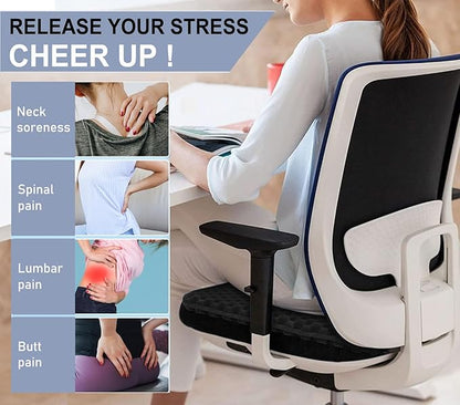 Helishy 20" Gel Seat Cushion for Long Sitting(Jumbo&Thick) – Office Chair Cushion – Wheelchair Cushions for Pressure Sores – Non-Slip Desk Chair Car Seat Cushion Driving – Sciatica & Back Pain Relief