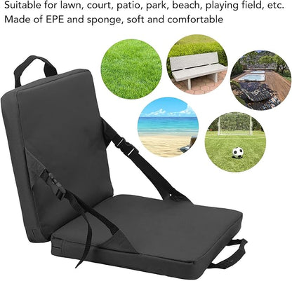 Alomejor Stadium Seat with Back Support, Outdoor Chair Foldable Soft Sponge Cushion for Sports Fans, Beach Lovers, and Outdoor Events