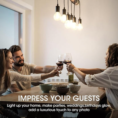 Edison Light Bulbs 60W Equivalent, Dimmable Vintage LED Light Bulbs, E26 Medium Base, Cool White 4000K, ST58, 6W, 750LM, 90+ CRI, Antique Decorative Filament LED Bulb, Clear Glass, 8 Pack