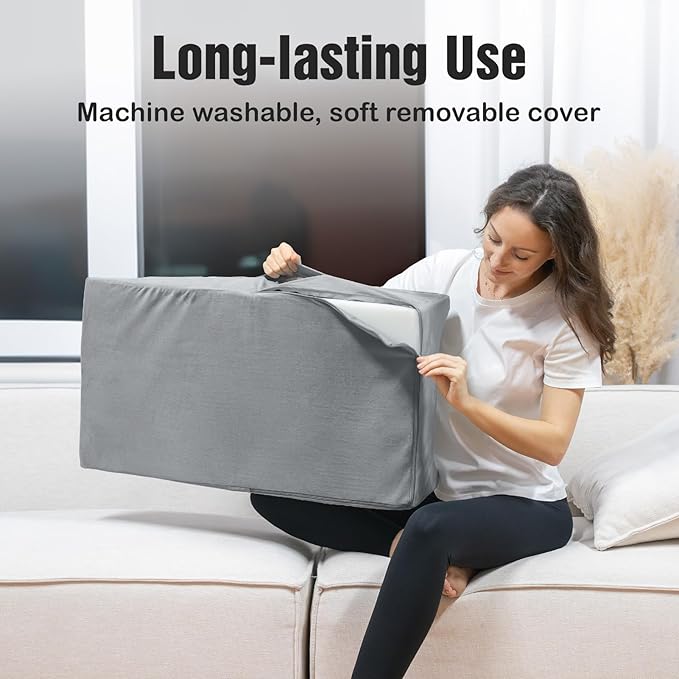 LightEase Post-Surgery Leg, Knee, Ankle Elevation Double Wedge Pillow, Memory Foam Leg Elevating Pillow for Injure, Sleeping, Foot Rest, Reduce Swelling