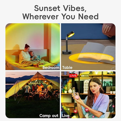 LED Sunset Lamp - Sunset Lights Night Lights LED Projector Floor Lamp Atmosphere Light Night Light for Bedroom Livingroom Party Bar Store, USB Charging