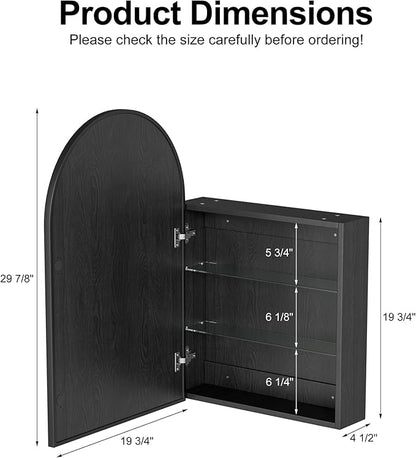 Brushed Black Arched Medicine Cabinet