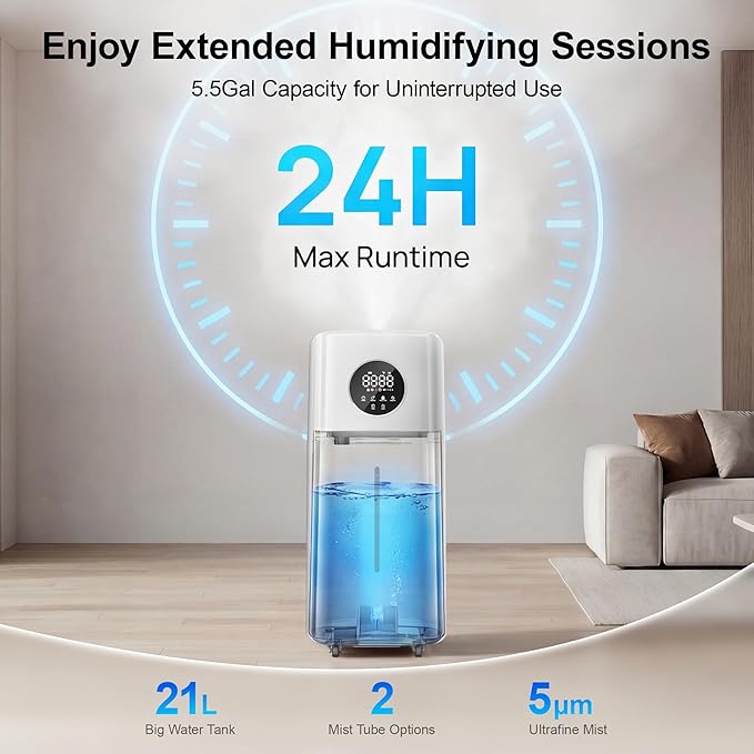21L/5.5Gal Humidifiers for Bedroom, Humidifier Large Room
